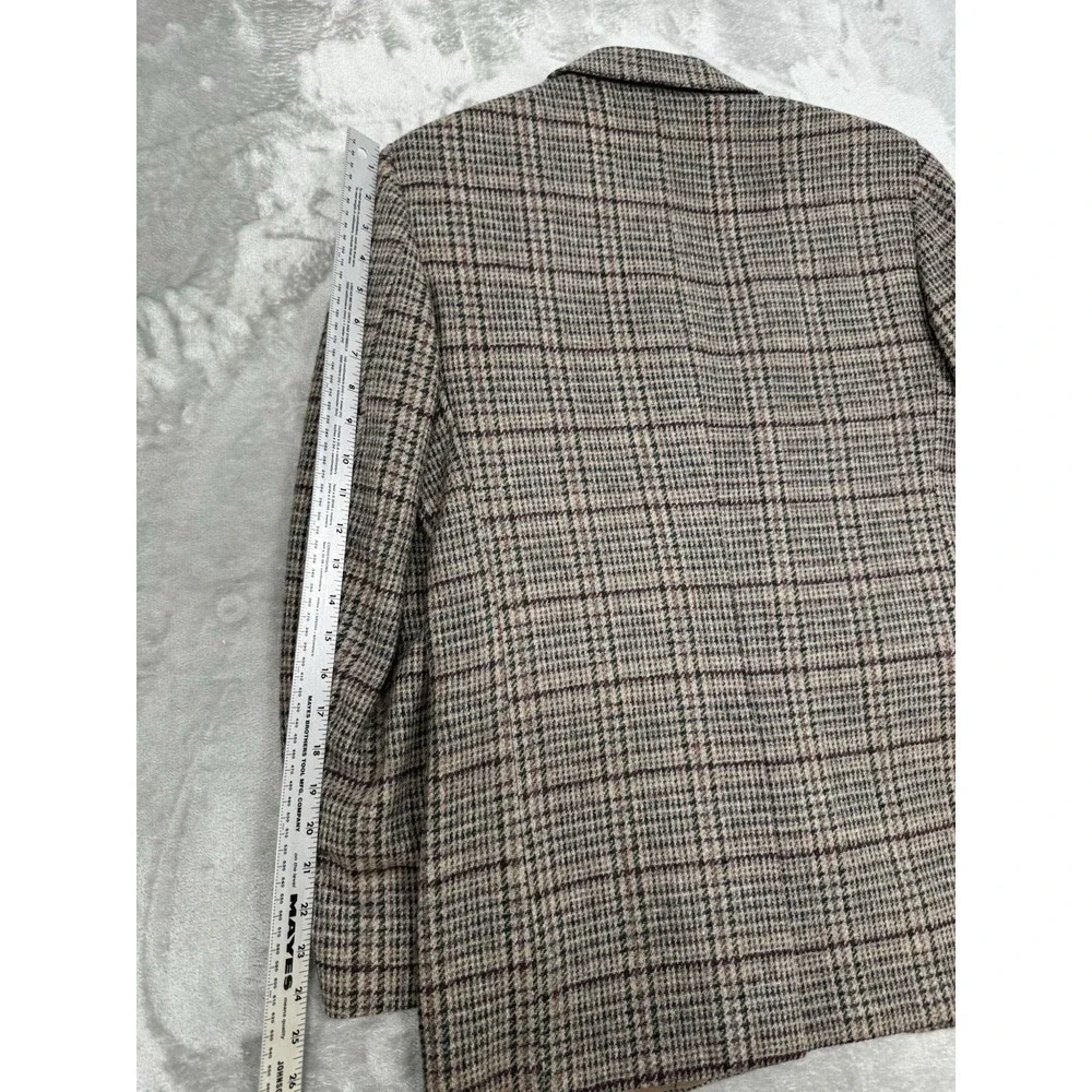 Vintage David Hunter Levi Strauss Blazer Jacket Mens 42R Plaid Tweed Western 70s